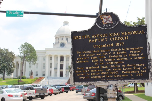 Alabama State Capitol from the Dexter Avenue Church