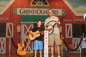 On stage at Ryman Auditorium