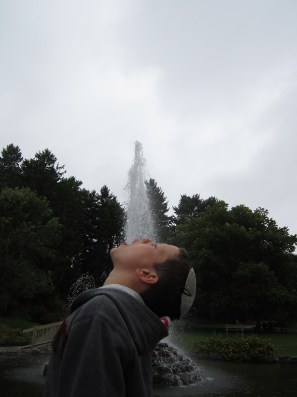 Fun at the fountain in Cascade Park, Bangor