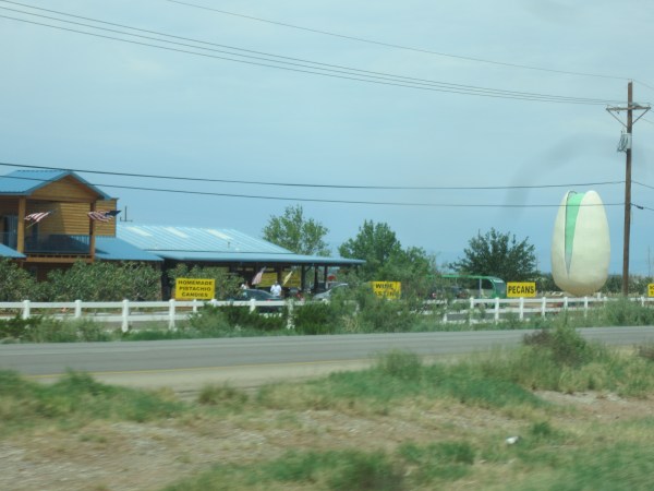 Yes, that thing on the right is an enormous statue of a pistachio.